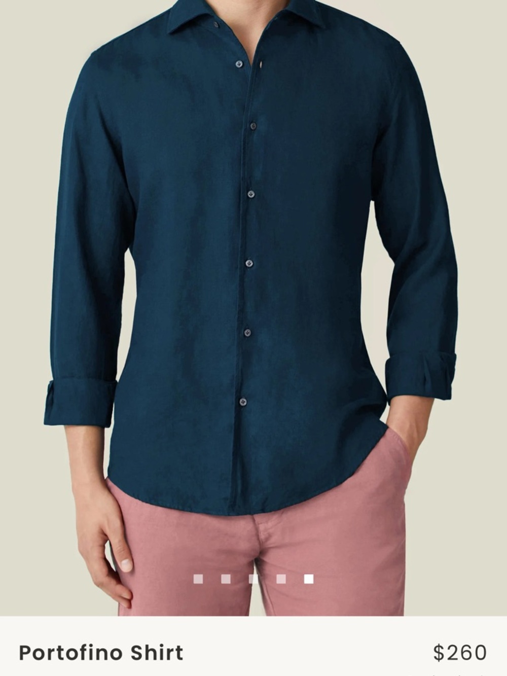 Luca Faloni Navy Linen Button-Up Shirt